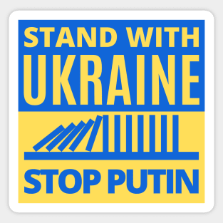 Stand With Ukraine, Stop Putin - Falling Dominoes Sticker